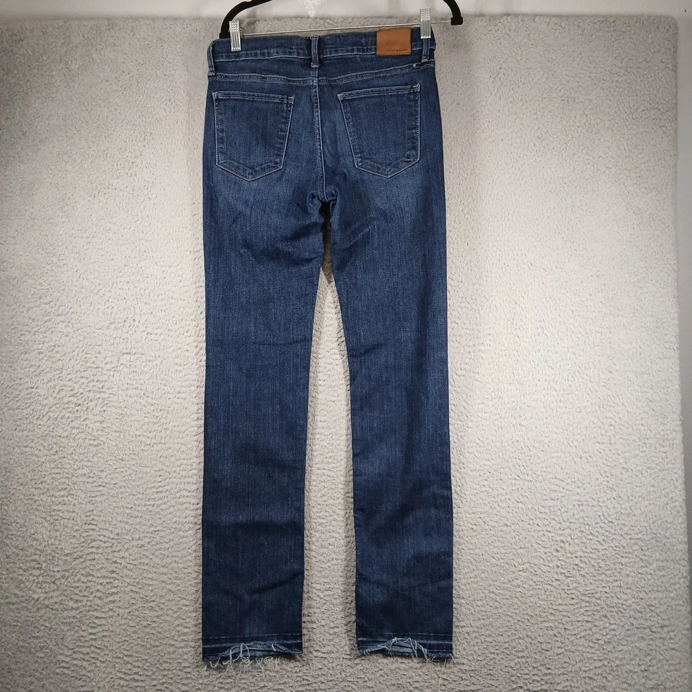 Lucky‎ Brand Brooke Straight Jeans Womens 8/29 Blue Denim Frayed Hem EUC